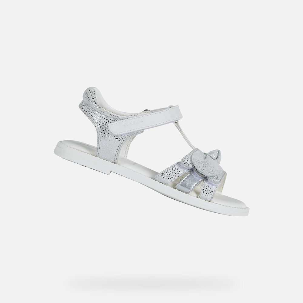 Geox Sandals White Karly - Geox Girls Shoes - KOQZJA273